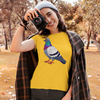 Geometric Pigeon T-Shirt | Nature Lover Design