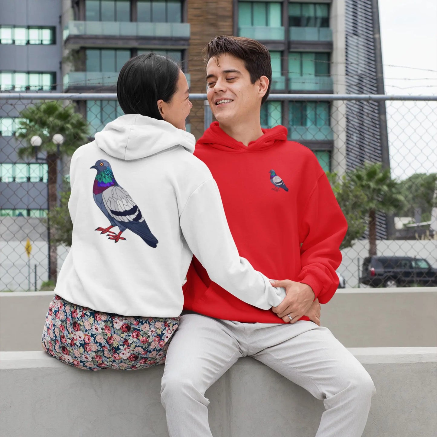Geometric Pigeon Hoodie | Front & Back Edition