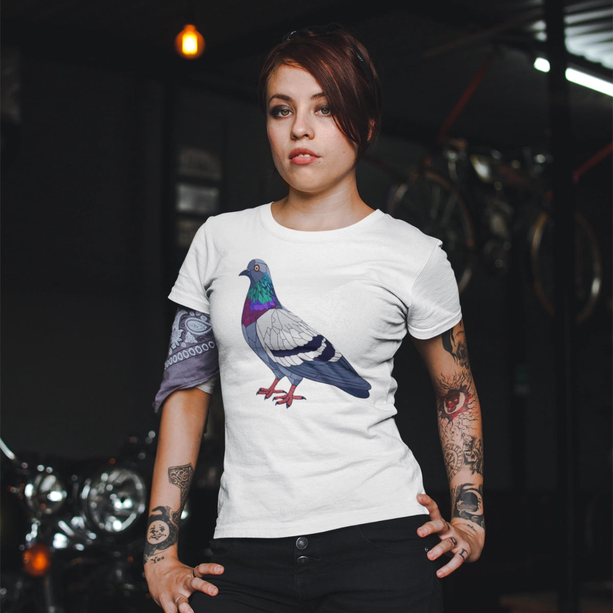 Geometric Pigeon T-Shirt | Nature Lover Design