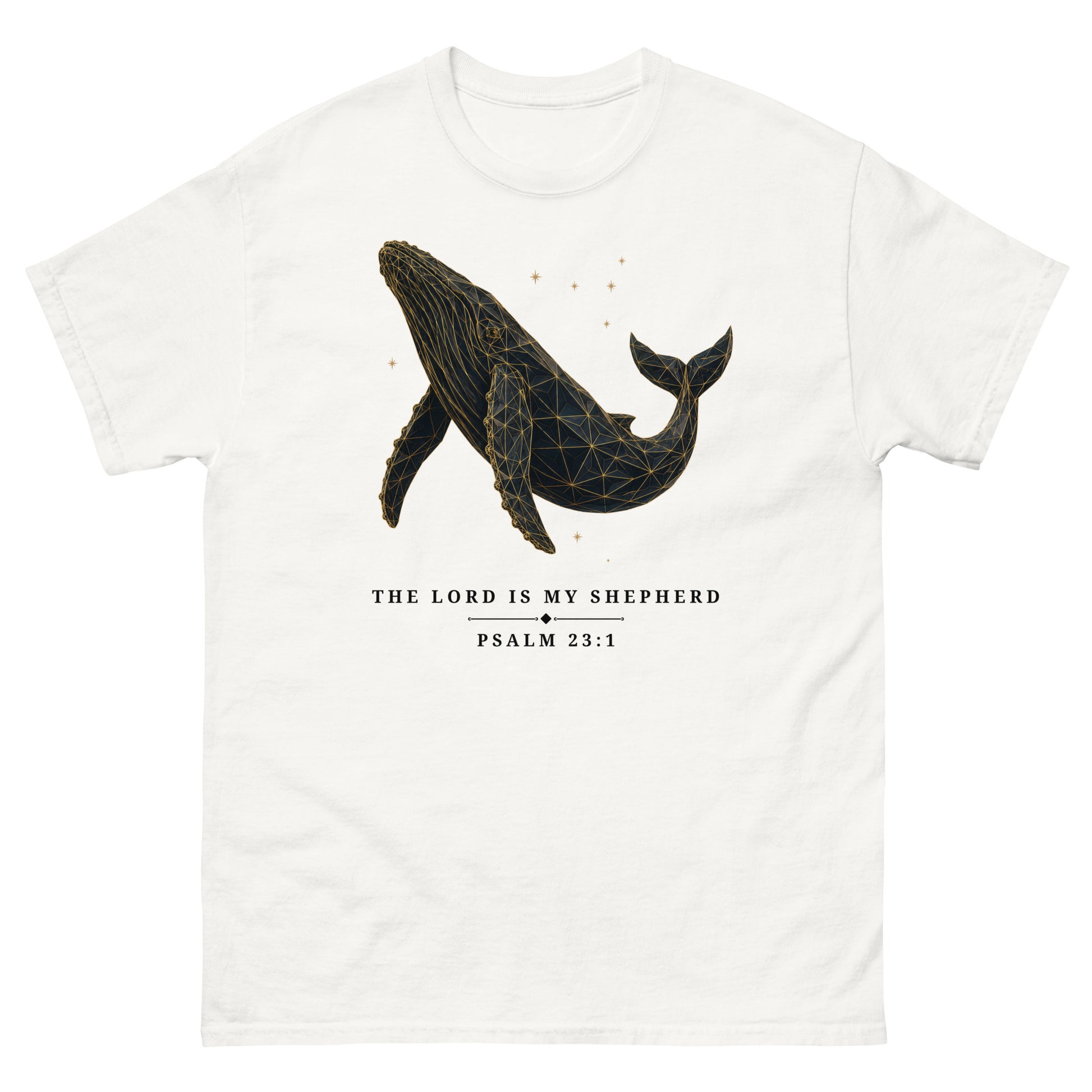 Christian Bible verse t shirt with geometric whale design from Infinitees